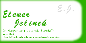 elemer jelinek business card